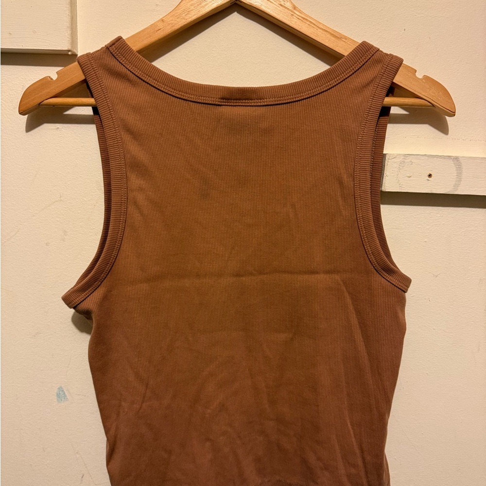 Universal Thread Brown Ribbed Tank Top - Picture 2 of 4